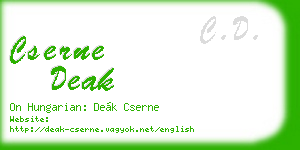 cserne deak business card